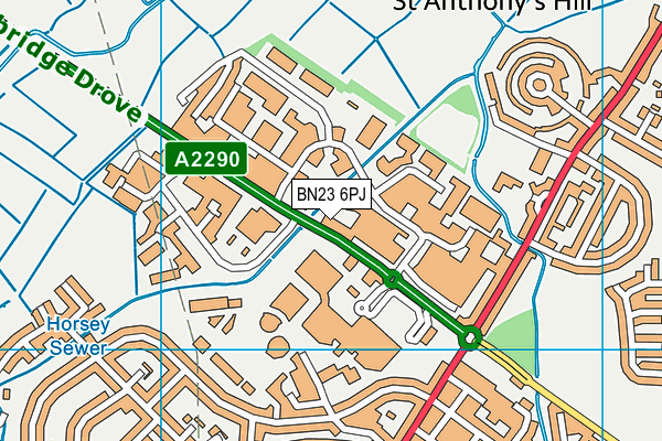 BN23 6PJ map - OS VectorMap District (Ordnance Survey) BN23 6PJ map - OS VectorMap District (Ordnance Survey)
