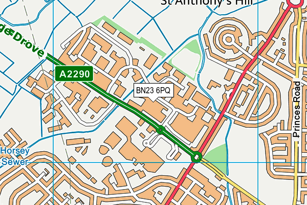BN23 6PQ map - OS VectorMap District (Ordnance Survey)