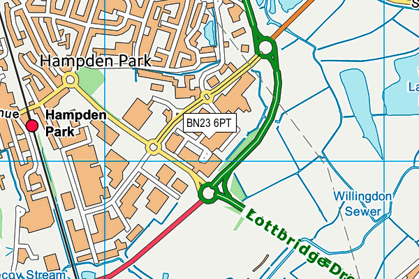 BN23 6PT map - OS VectorMap District (Ordnance Survey)