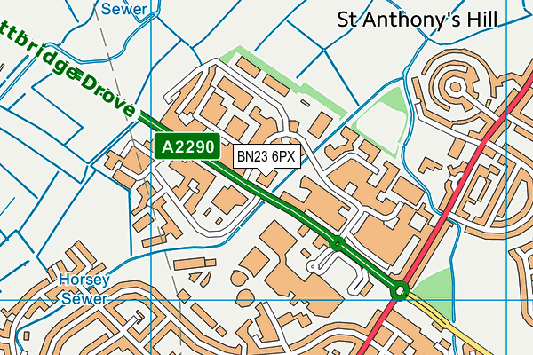 BN23 6PX map - OS VectorMap District (Ordnance Survey) BN23 6PX map - OS VectorMap District (Ordnance Survey)