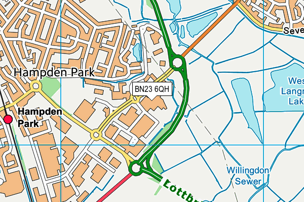 BN23 6QH map - OS VectorMap District (Ordnance Survey) BN23 6QH map - OS VectorMap District (Ordnance Survey)