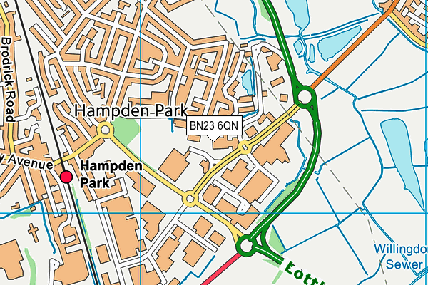 BN23 6QN map - OS VectorMap District (Ordnance Survey)