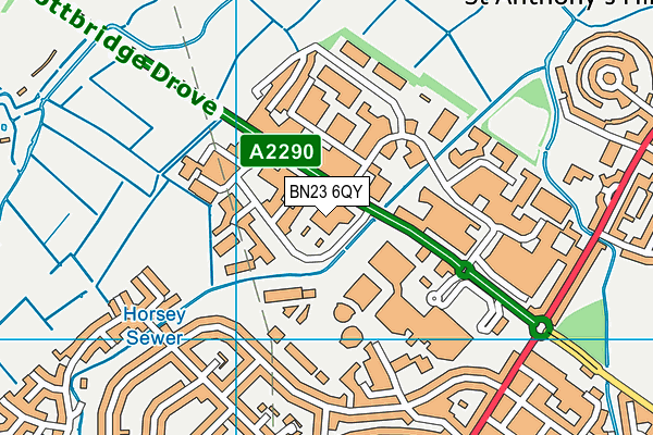 BN23 6QY map - OS VectorMap District (Ordnance Survey)