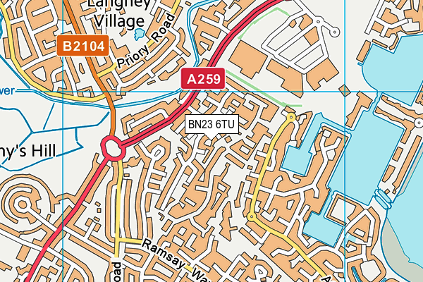 BN23 6TU map - OS VectorMap District (Ordnance Survey)
