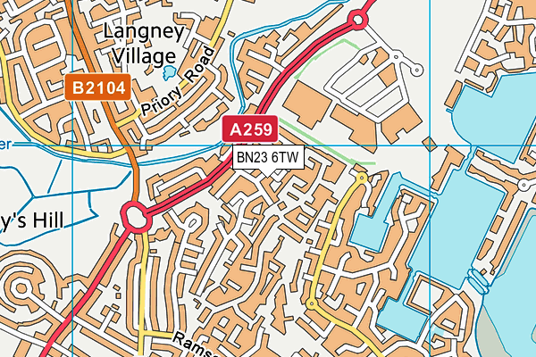 BN23 6TW map - OS VectorMap District (Ordnance Survey)