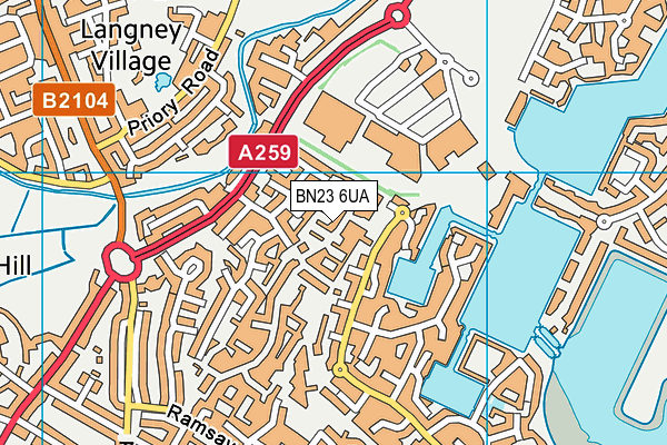 BN23 6UA map - OS VectorMap District (Ordnance Survey) BN23 6UA map - OS VectorMap District (Ordnance Survey)