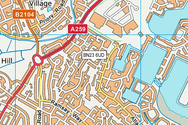 BN23 6UD map - OS VectorMap District (Ordnance Survey) BN23 6UD map - OS VectorMap District (Ordnance Survey)