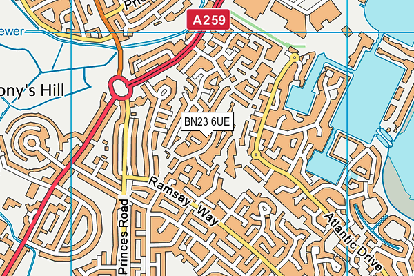 BN23 6UE map - OS VectorMap District (Ordnance Survey) BN23 6UE map - OS VectorMap District (Ordnance Survey)