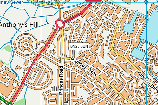 BN23 6UN map - OS VectorMap District (Ordnance Survey)