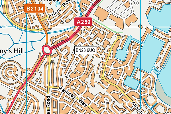 BN23 6UQ map - OS VectorMap District (Ordnance Survey) BN23 6UQ map - OS VectorMap District (Ordnance Survey)