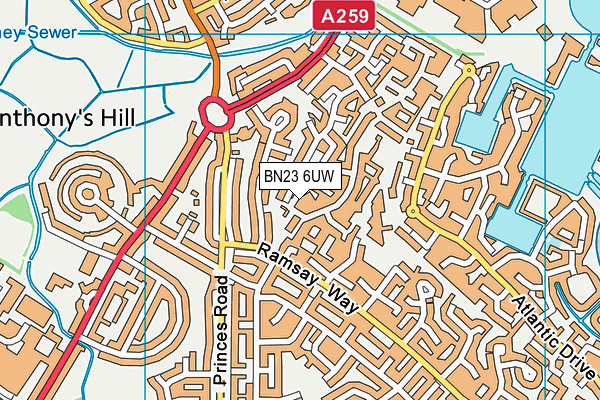 BN23 6UW map - OS VectorMap District (Ordnance Survey) BN23 6UW map - OS VectorMap District (Ordnance Survey)