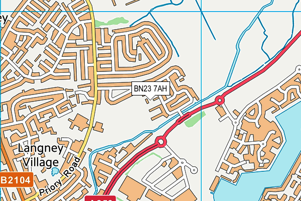 BN23 7AH map - OS VectorMap District (Ordnance Survey) BN23 7AH map - OS VectorMap District (Ordnance Survey)