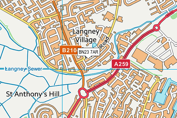 BN23 7AR map - OS VectorMap District (Ordnance Survey)