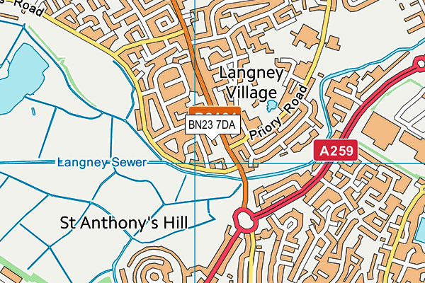 BN23 7DA map - OS VectorMap District (Ordnance Survey) BN23 7DA map - OS VectorMap District (Ordnance Survey)