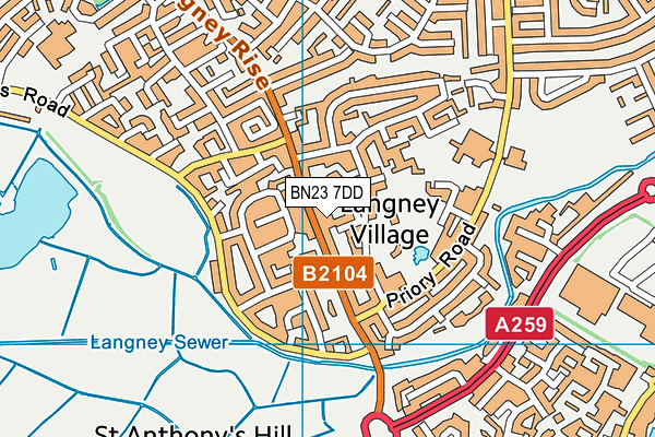 BN23 7DD map - OS VectorMap District (Ordnance Survey) BN23 7DD map - OS VectorMap District (Ordnance Survey)