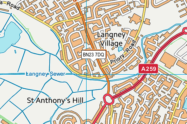 BN23 7DQ map - OS VectorMap District (Ordnance Survey) BN23 7DQ map - OS VectorMap District (Ordnance Survey)