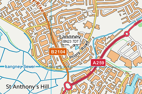 BN23 7DT map - OS VectorMap District (Ordnance Survey) BN23 7DT map - OS VectorMap District (Ordnance Survey)