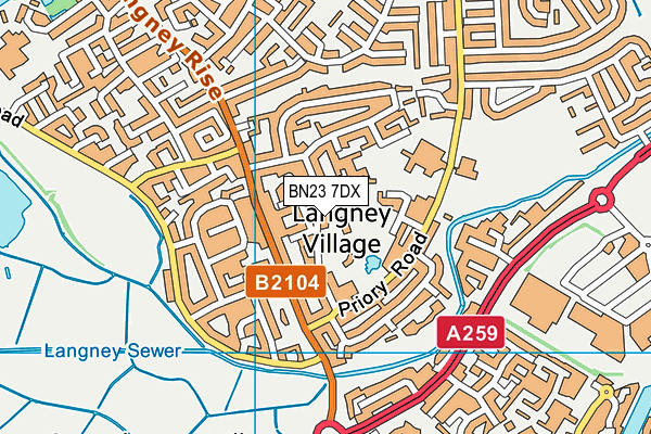 BN23 7DX map - OS VectorMap District (Ordnance Survey) BN23 7DX map - OS VectorMap District (Ordnance Survey)