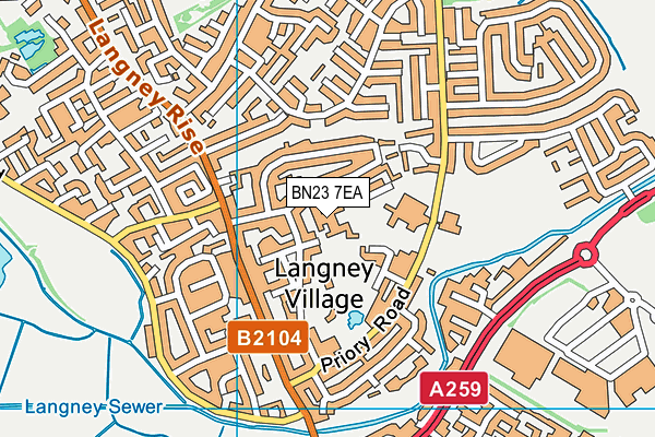 BN23 7EA map - OS VectorMap District (Ordnance Survey) BN23 7EA map - OS VectorMap District (Ordnance Survey)