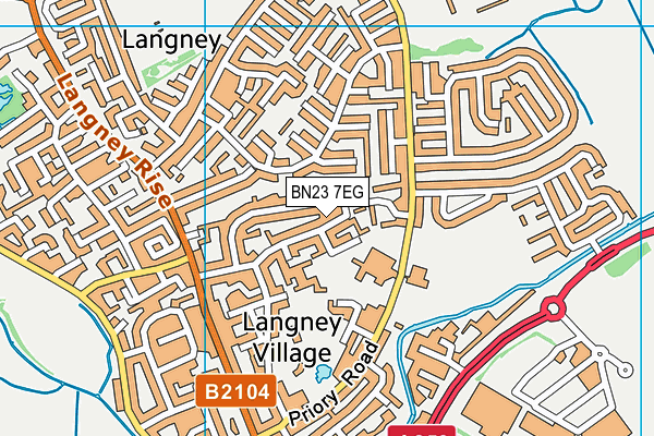 BN23 7EG map - OS VectorMap District (Ordnance Survey)