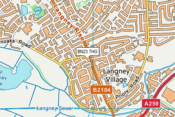 BN23 7HG map - OS VectorMap District (Ordnance Survey) BN23 7HG map - OS VectorMap District (Ordnance Survey)