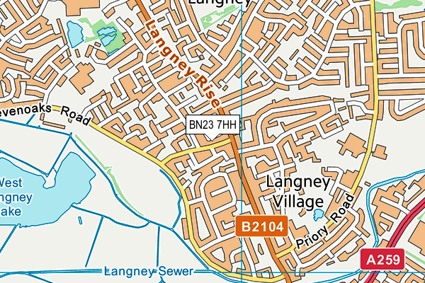 BN23 7HH map - OS VectorMap District (Ordnance Survey) BN23 7HH map - OS VectorMap District (Ordnance Survey)