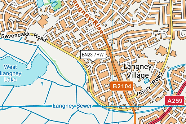 BN23 7HW map - OS VectorMap District (Ordnance Survey) BN23 7HW map - OS VectorMap District (Ordnance Survey)