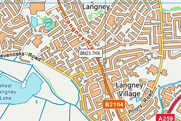 BN23 7HX map - OS VectorMap District (Ordnance Survey) BN23 7HX map - OS VectorMap District (Ordnance Survey)