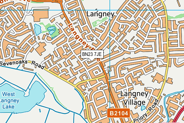 BN23 7JE map - OS VectorMap District (Ordnance Survey) BN23 7JE map - OS VectorMap District (Ordnance Survey)