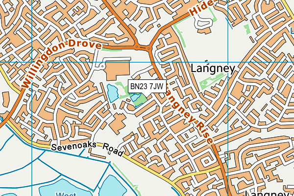 BN23 7JW map - OS VectorMap District (Ordnance Survey) BN23 7JW map - OS VectorMap District (Ordnance Survey)
