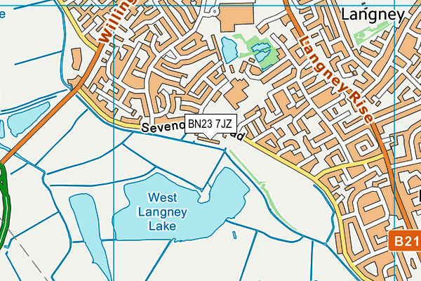 BN23 7JZ map - OS VectorMap District (Ordnance Survey) BN23 7JZ map - OS VectorMap District (Ordnance Survey)