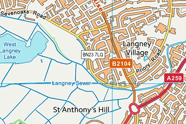BN23 7LQ map - OS VectorMap District (Ordnance Survey) BN23 7LQ map - OS VectorMap District (Ordnance Survey)