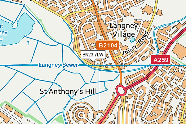 BN23 7LW map - OS VectorMap District (Ordnance Survey) BN23 7LW map - OS VectorMap District (Ordnance Survey)