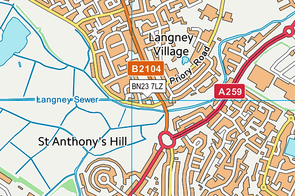 BN23 7LZ map - OS VectorMap District (Ordnance Survey) BN23 7LZ map - OS VectorMap District (Ordnance Survey)