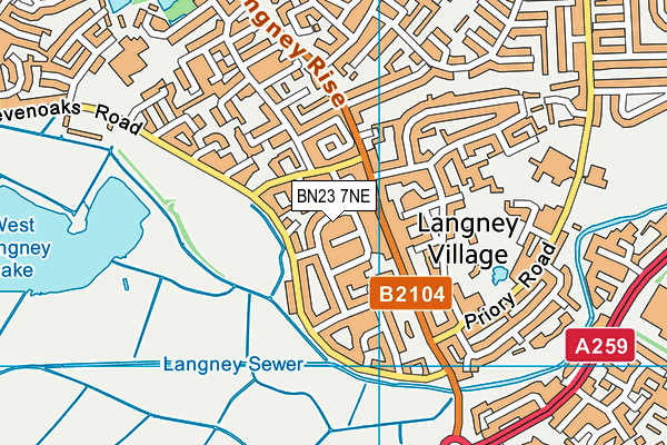 BN23 7NE map - OS VectorMap District (Ordnance Survey) BN23 7NE map - OS VectorMap District (Ordnance Survey)