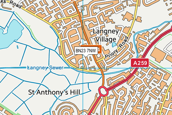 BN23 7NW map - OS VectorMap District (Ordnance Survey) BN23 7NW map - OS VectorMap District (Ordnance Survey)