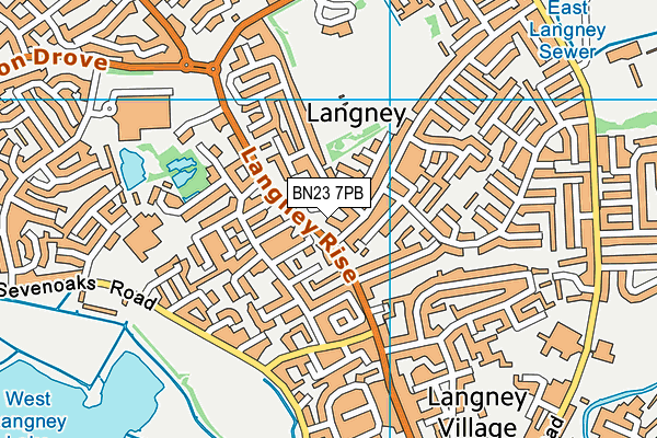 BN23 7PB map - OS VectorMap District (Ordnance Survey) BN23 7PB map - OS VectorMap District (Ordnance Survey)