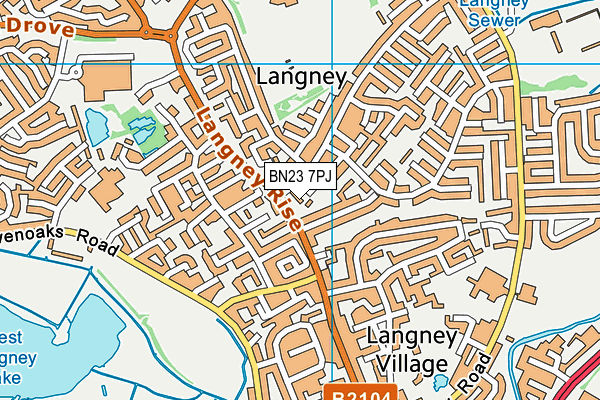 BN23 7PJ map - OS VectorMap District (Ordnance Survey) BN23 7PJ map - OS VectorMap District (Ordnance Survey)