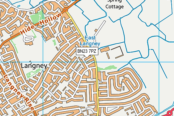 BN23 7PZ map - OS VectorMap District (Ordnance Survey)