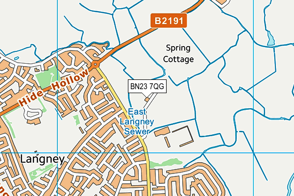 BN23 7QG map - OS VectorMap District (Ordnance Survey) BN23 7QG map - OS VectorMap District (Ordnance Survey)