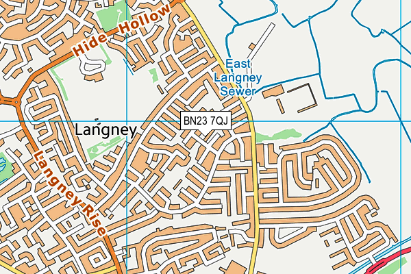 BN23 7QJ map - OS VectorMap District (Ordnance Survey) BN23 7QJ map - OS VectorMap District (Ordnance Survey)