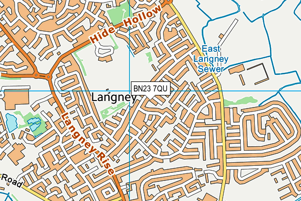 BN23 7QU map - OS VectorMap District (Ordnance Survey) BN23 7QU map - OS VectorMap District (Ordnance Survey)