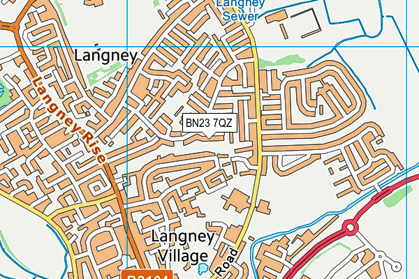 BN23 7QZ map - OS VectorMap District (Ordnance Survey) BN23 7QZ map - OS VectorMap District (Ordnance Survey)