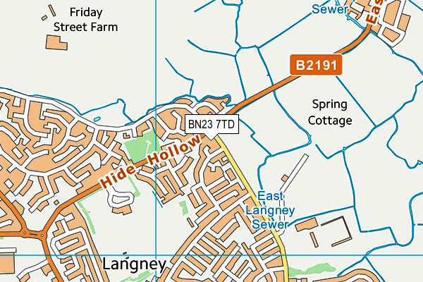 BN23 7TD map - OS VectorMap District (Ordnance Survey) BN23 7TD map - OS VectorMap District (Ordnance Survey)