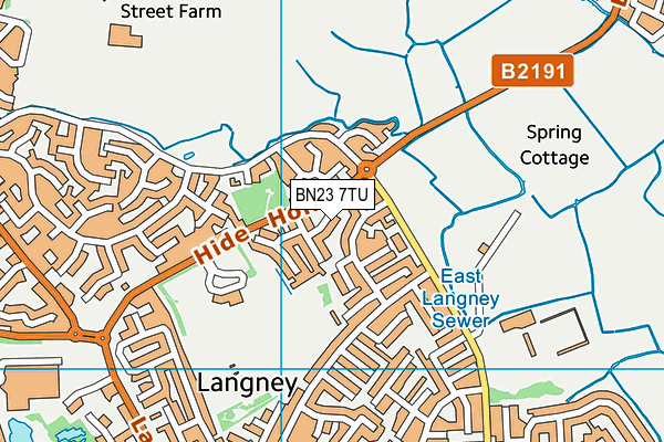 BN23 7TU map - OS VectorMap District (Ordnance Survey) BN23 7TU map - OS VectorMap District (Ordnance Survey)
