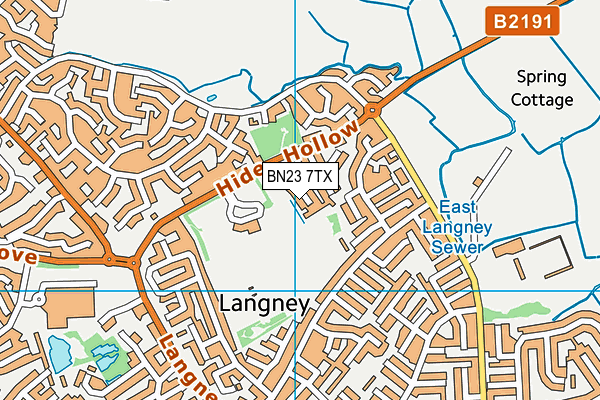 BN23 7TX map - OS VectorMap District (Ordnance Survey) BN23 7TX map - OS VectorMap District (Ordnance Survey)