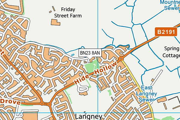 BN23 8AN map - OS VectorMap District (Ordnance Survey)