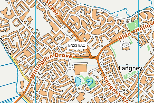 BN23 8AQ map - OS VectorMap District (Ordnance Survey)