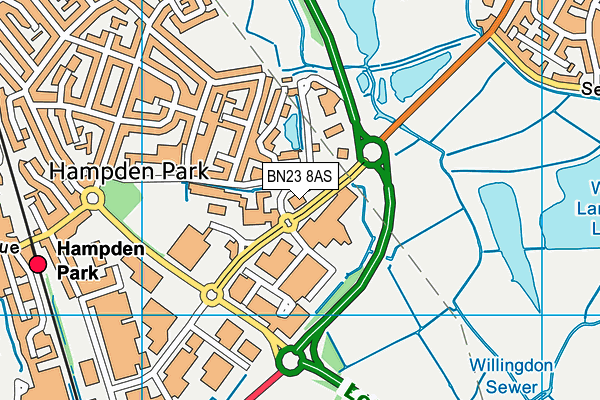 BN23 8AS map - OS VectorMap District (Ordnance Survey) BN23 8AS map - OS VectorMap District (Ordnance Survey)