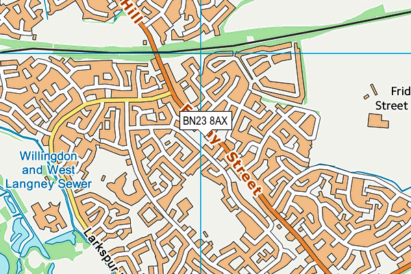 BN23 8AX map - OS VectorMap District (Ordnance Survey) BN23 8AX map - OS VectorMap District (Ordnance Survey)